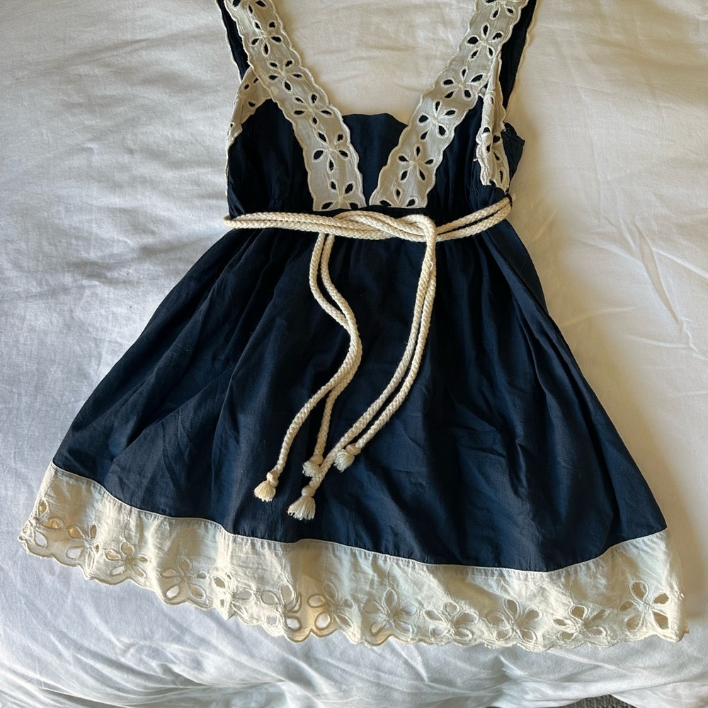 Adorable Odille by Anthropologie Blue Babydoll Top